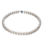 Gorgeous Pearl White Collar Plata Con Broche Mujer es