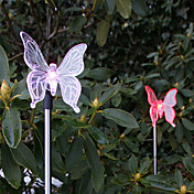Jeu de 2 Couleur Jardin Changement solaires Lumières de pieu papillon
