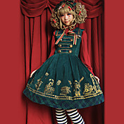 Sleeveless Knee-length Pure Color Corduroy Causual  Lolita Dress