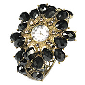 Charmant Legering met Black Crystal Quartz Dress horloge