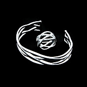 Beautiful Silver Plated Net Women's Jewelery Set Including Ring,Bangle