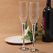 Crystal Steamed Silver Plated Toasting Flutes