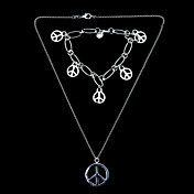 Beautiful Silver Plated Mujeres Plane Peace Joyería Set incluyendo el collar, pulsera