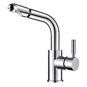 Single Handle Solid Brass Pull Out Kitchen Faucet- Chrome Finish