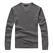mænds v-hals bomuld slank strik sweater