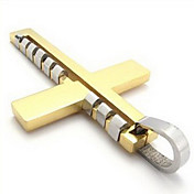 mannen gouden kruis hanger (gratis ketting) (6,6 * 3,5 * 0,5 cm)