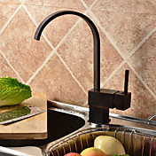 Antikk olje rubbed bronse Finish Solid Brass enkelt håndtak Kjøkken tappekran