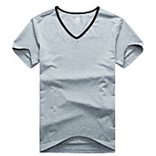Herren V-Ausschnitt Baumwoll-T-Shirt