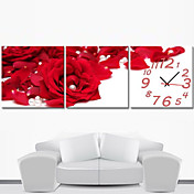 12 "-24" Moderno Orologio da parete stile floreale in Canvas 3pcs