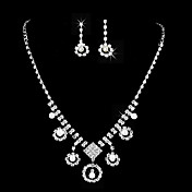 Liga elegante com strass / imitação Jogo da jóia da pérola das mulheres, incluindo colar, brincos