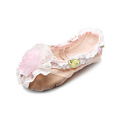 Hecho a mano zapatos de baile de lona Split-Ballet Slipper único con encajes para los niños