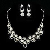 Aleación Hermosa Con Set Rhinestone / joyería de perlas de imitación de las mujeres incluyendo collares, aretes