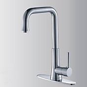 Moderne Solid Brass Chrome Finish Einhand-Küchenarmatur