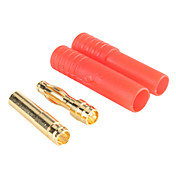 5 Pairs Mystery GW002C 4.0mm Gold Plated Connector with Red Plastic Housing