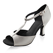 Satin Upper Latin Dance Shoes Ballroom Practice Shoes for Women More Colors