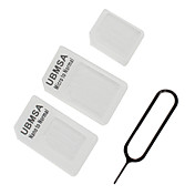 Nano und Micro Sim Karten Adapter mit Extraction Nadel für iPhone 4, 4S und 5
