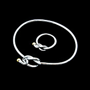 Set Bijoux Silver Women belles plaqué, y compris Bague, bracelet