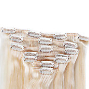 100% cabelo indiano de Remy 18 "Clipes straigh de seda em extensões de cabelo 26 cores para escolher