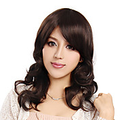 Capless Long Curly Brown Alta Qualidade estrondo lado peruca sintética