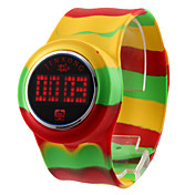 Unisex Farverig Touch Screen Plastic Digital LED Wrist Fashion Watch (Assorterede farver)
