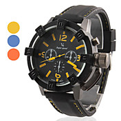 Moda Uomo silicone analogico al quarzo orologio sportivo da polso (nero)