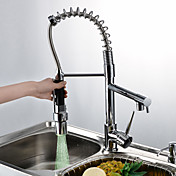 Contemporary Single Handle LED Pull-out Kictchen Faucet