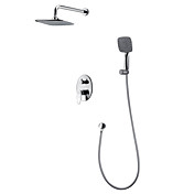 Contemporary Chrome Finish Single Handle Wall Mount Widespread Shower Faucet With Three Functions Shower Head