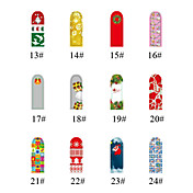 16pcs Christmas Gift Full Cover Plastic Nail Art Nail Sticker