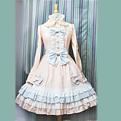 Long Sleeve Knee-length Pink Cotton Sweet Lolita Dress