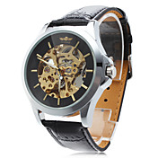 Männer pu analoge mechanische Casual Uhr (schwarz)