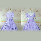 Kort Ermet Knee-lengde Purple Cotton Country Lolita Dress