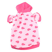 Encantadoras Coração Padrão Polar Hoodies do animal de estimação para cães (XS-L)