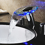 ha portato cascata due manici idroelettrica vetro bagno lavandino rubinetto finitura cromata