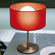 60W E27 classique Table de style avec abat-jour rouge