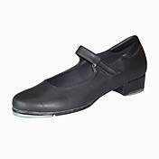Leather Upper Ballroom Tap Dance Shoes With Magic Tape for Women Tap Included(More Colors)