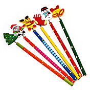 Christmas Stationery Colorful Wooden Pencil(Random Color)