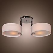 ARDS - Lampadario moderno in acrilico in cromo con 2 lampadine
