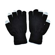 Black Unisex Guantes Touch Screen Knit