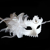 Grand White Princess Flower PVC Party Half-face Mask