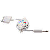 30-Pin Retractable Audio-Kabel mit Dual Audio Split-Adapter für iPhone 4, 4S ua
