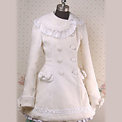 Manga larga de la rodilla-longitud de Marfil Lacework Jazz Lana Princess Lolita Escudo