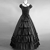 Puff Sleeve Gulv-længde Black Cotton Classic Lolita Dress