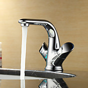 Sprinkle® by Lightinthebox - Chrome Finish Centerset Two Handles Brass Bathroom Sink Faucet