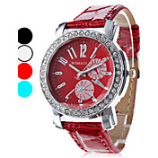 Women's Casual Style PU Analog Quartz Wrist Watch (Assorted Colors)