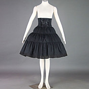 Knie-length Zwart Katoen Gothic Lolita rok
