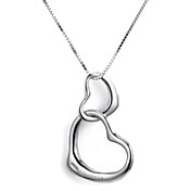 Personlized 925 Silver Double Heart Necklace