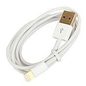 Gold Plated Lightning 8Pin USB Charge and Sync Cable for iPhone 5, iPad Mini, iPad 4, iPods (White, 100cm)