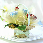 Basket Shaped Candy Holder With Ribbon Bow (Set of 6)