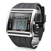 Reloj Pulsera Digital y Mecánico De Barras Con Correa de Hule - Negro