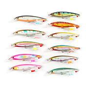 Colourful Lure plastica galleggiante Pesca tipizzato con ganci in metallo Feathered (colore casuale)